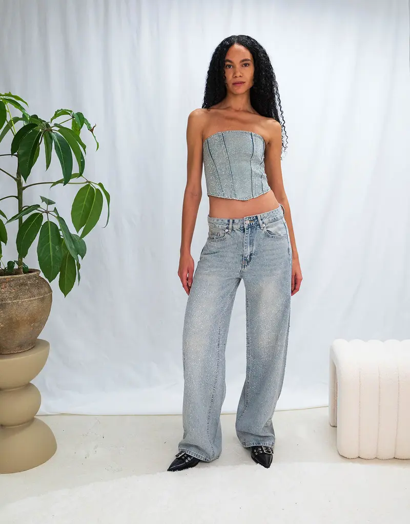 Sparkly wide jeans