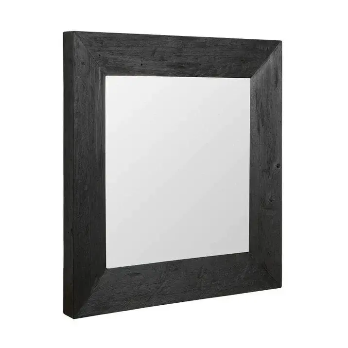 Spiegel Lola Gemixt Hout Zwart Vierkant 100x100cm MUST Living