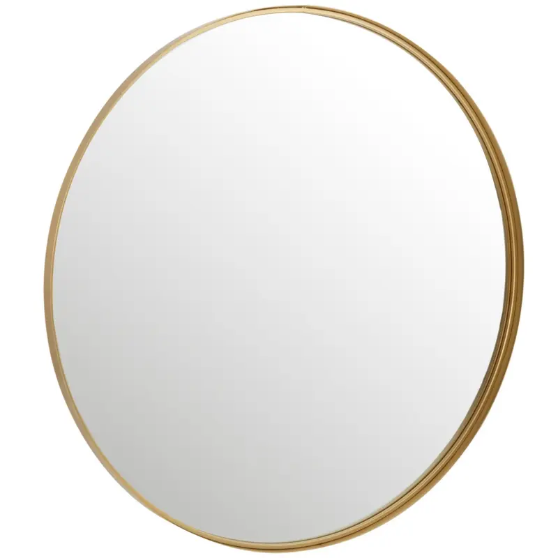 Spiegel Rond Hoge Rand Metaal/Glas Goud Large J-Line