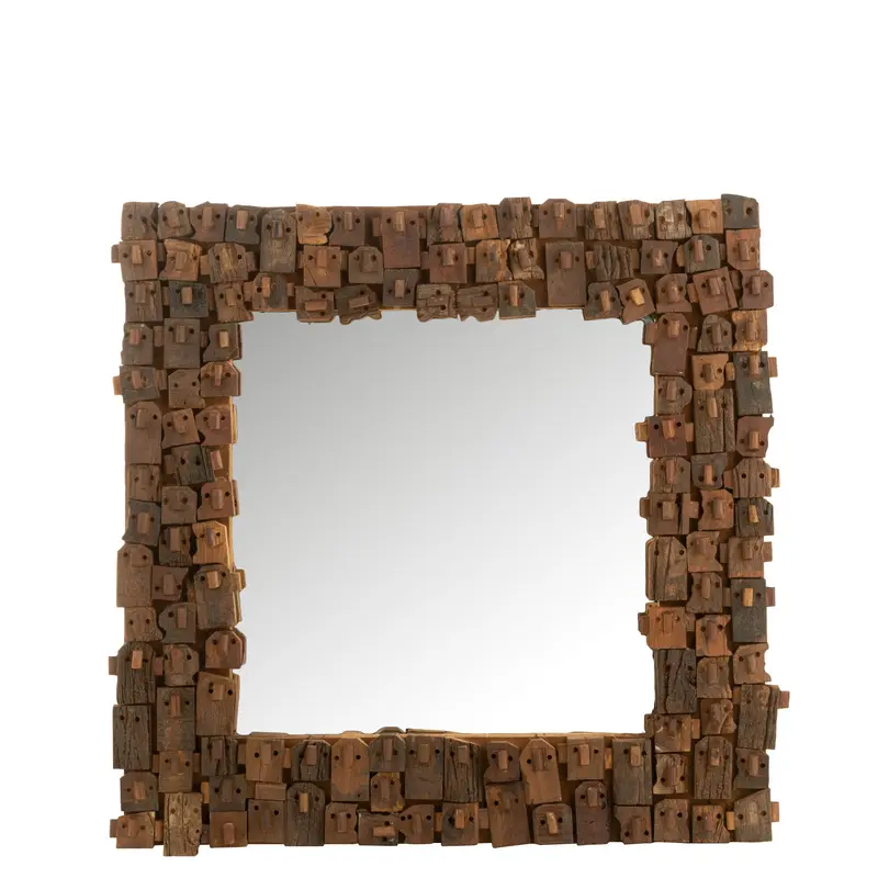 Spiegel Syma Gerecycleerd Hout/Spiegel Naturel Small J-Line