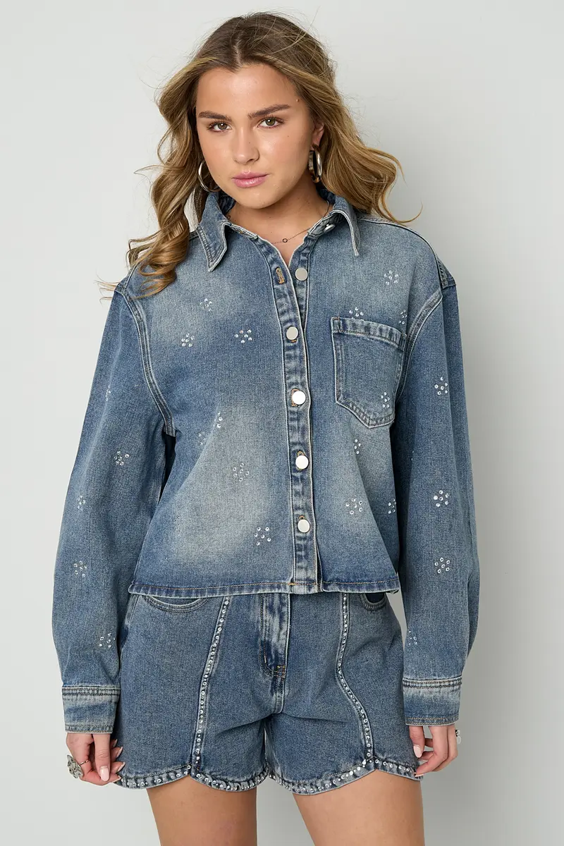 Spijkerblouse met Strass