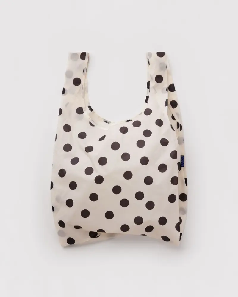 Standard Reusable Bag - Cream & Black Polkadot