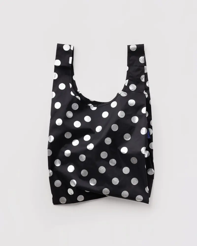 Standard Reusable Bag - Silver Metallic Polka Dot