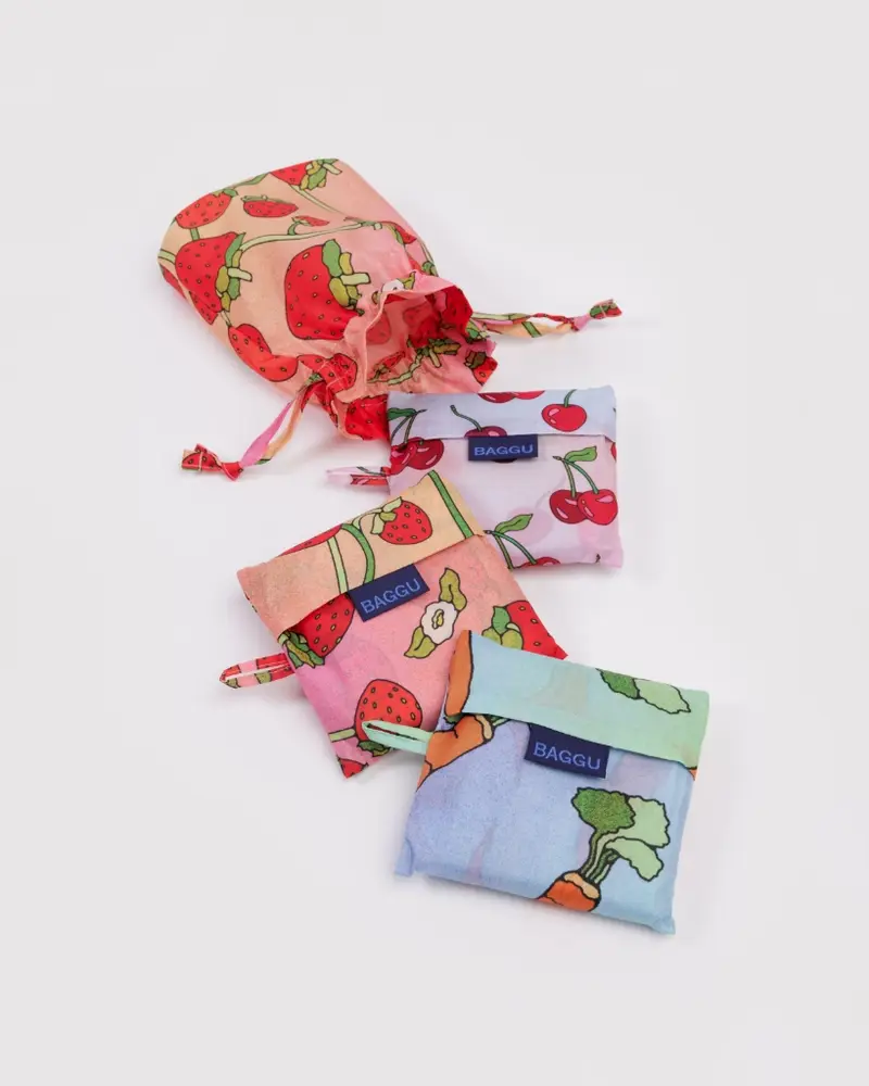 Standard Reusable Bags Set of 3 - Carrots & Berries