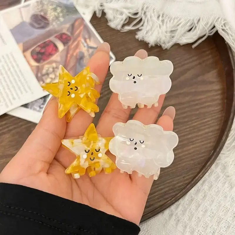 Star and Cloud Acrylic Hair Claw Clips (2 Designs)
