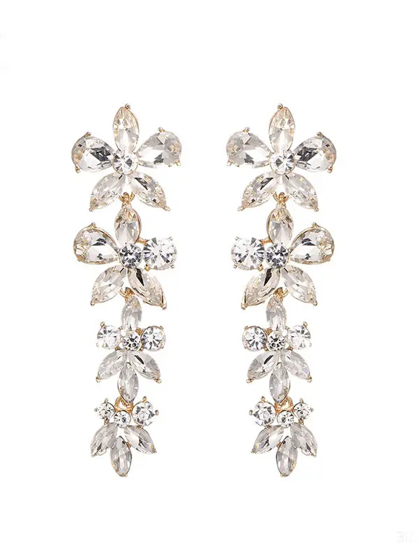Statement oorbellen Diamanten bloem