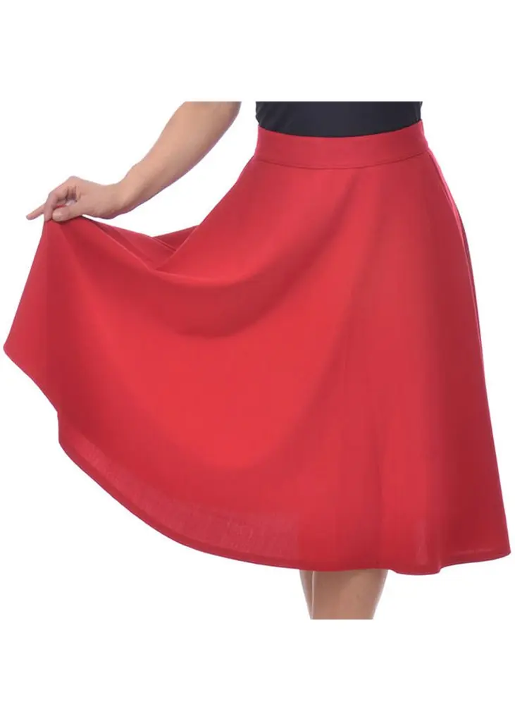Steady Clothing High Waist Thrills 50s Swing Skirt Red