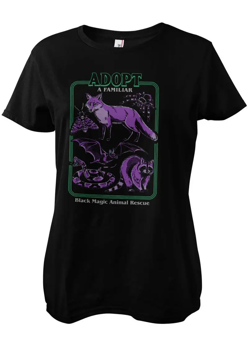 Steven Rhodes Adopt A Familiar Girly T-Shirt Black Violet