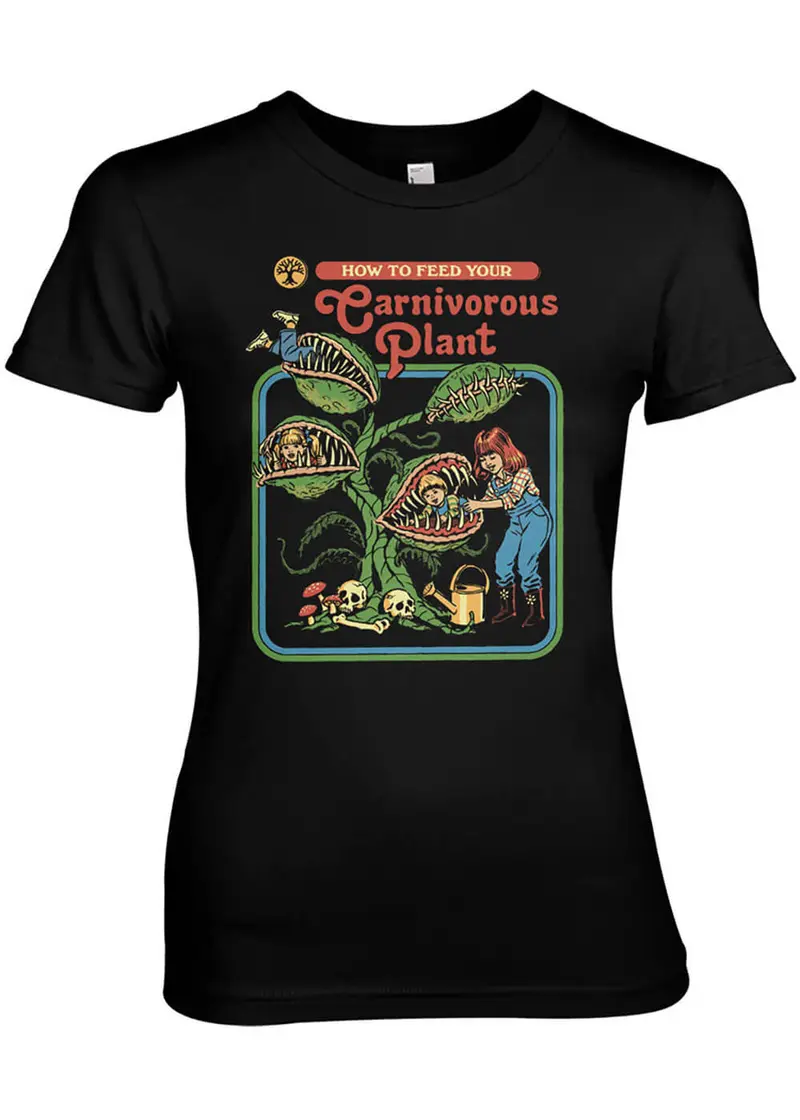 Steven Rhodes Carnivorous Plant Girly T-Shirt Black