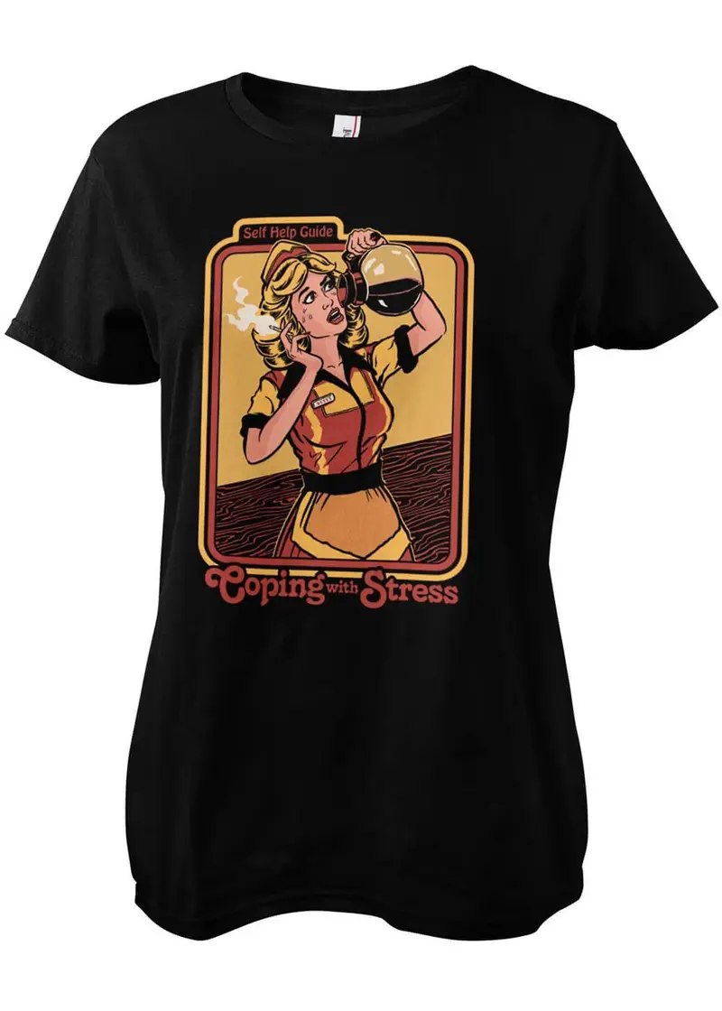 Steven Rhodes Coping With Stress Girly T-Shirt Black
