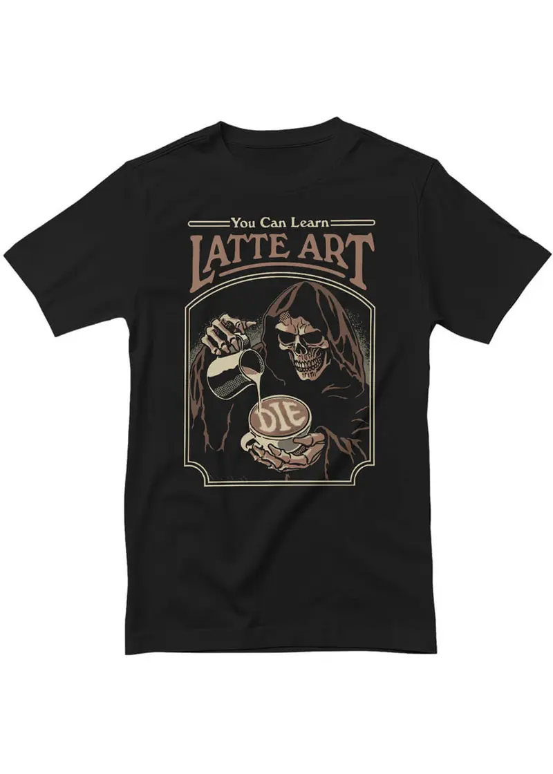 Steven Rhodes Latte Art T-Shirt Black