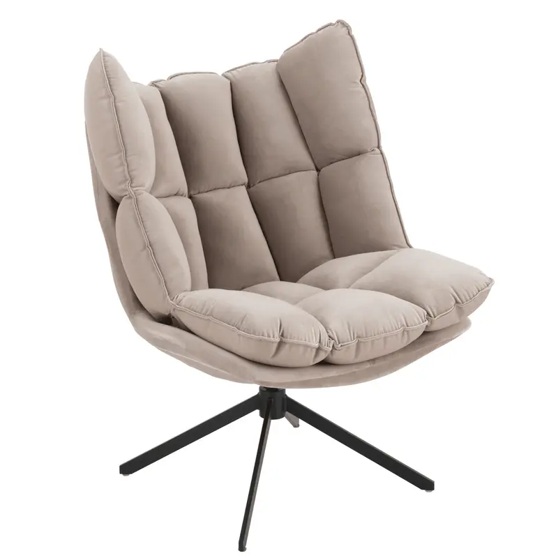 Stoel Relax Kussen Op Frame Textiel/Metaal Extra Licht Grijs J-Line