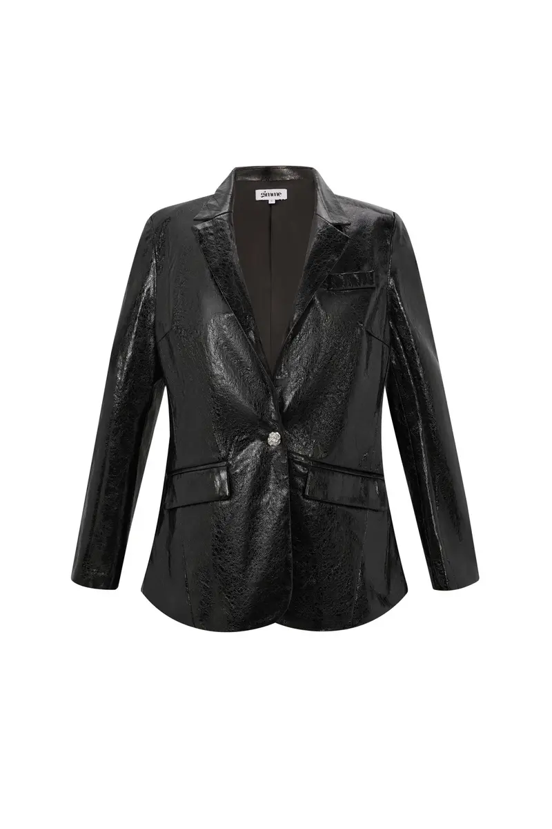 Stoere Shiny Blazer leatherlook