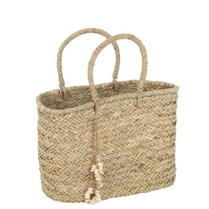 Strandtas Schelpen Jute Naturel Large