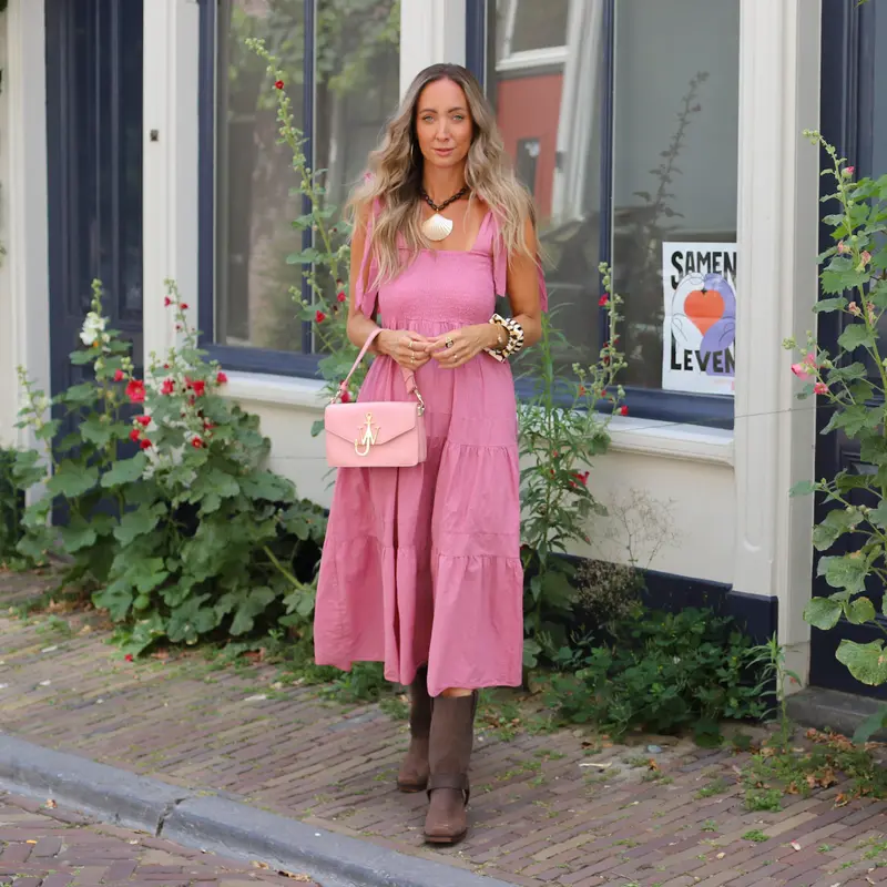 Strap dress roze
