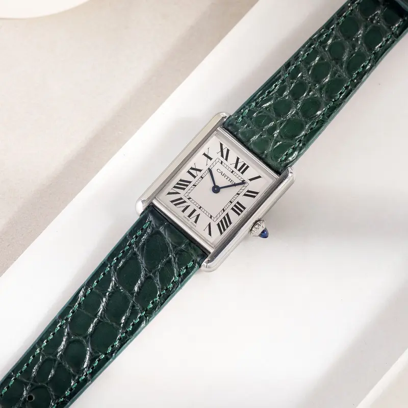 Strap for Cartier Tank Must (2021 - Today) - Green Alligator