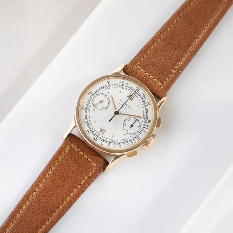 Strap for Patek Philippe 130 / 533 Chronograph – Amber Brown Sculptured Calfskin Watch Strap
