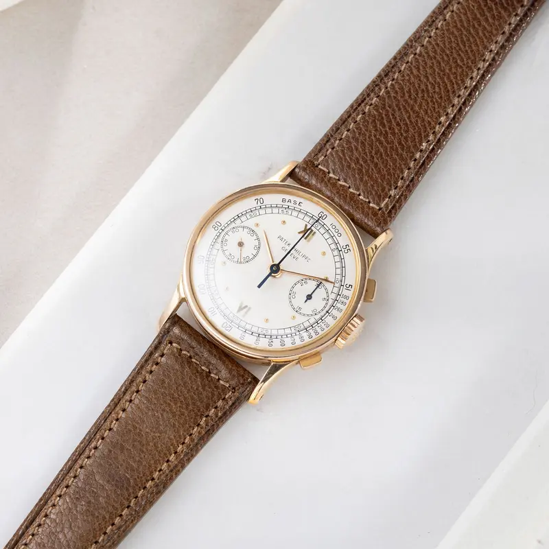 Strap for Patek Philippe 130 / 533 Chronograph - Burnished Tobacco Brown Boxed Calfskin Watch Strap