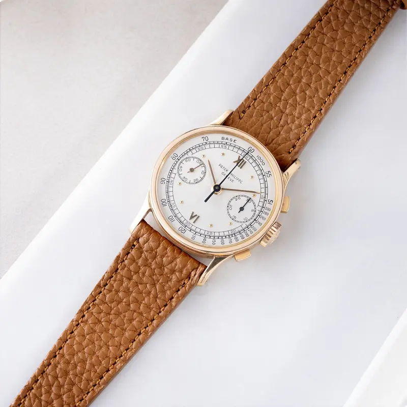Strap for Patek Philippe 130 / 533 Chronograph - Cognac Brown Grana Leather Strap