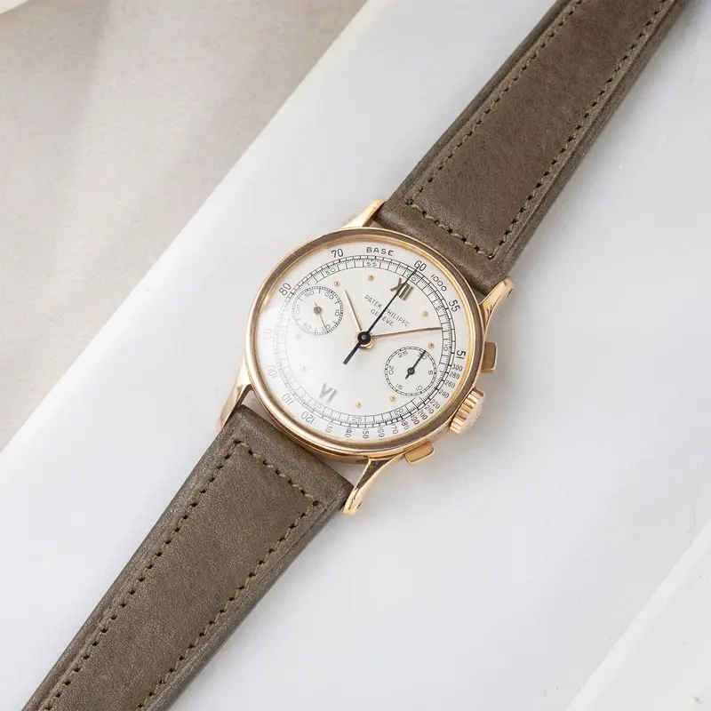 Strap for Patek Philippe 130 / 533 Chronograph - Olive Green Boxed Calfskin Watch Strap
