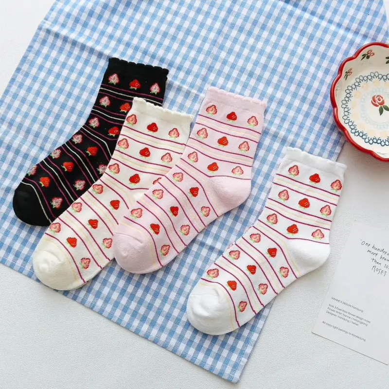 Strawberry Crew Socks (4 Colours)