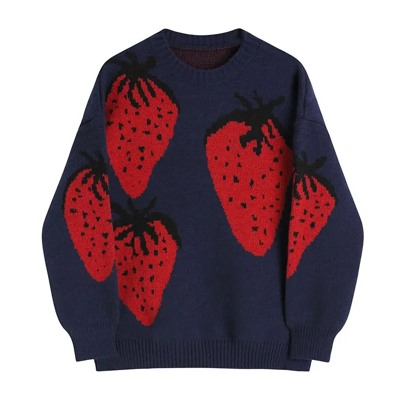 Strawberry Pattern Knit Jumper (2 Colours)