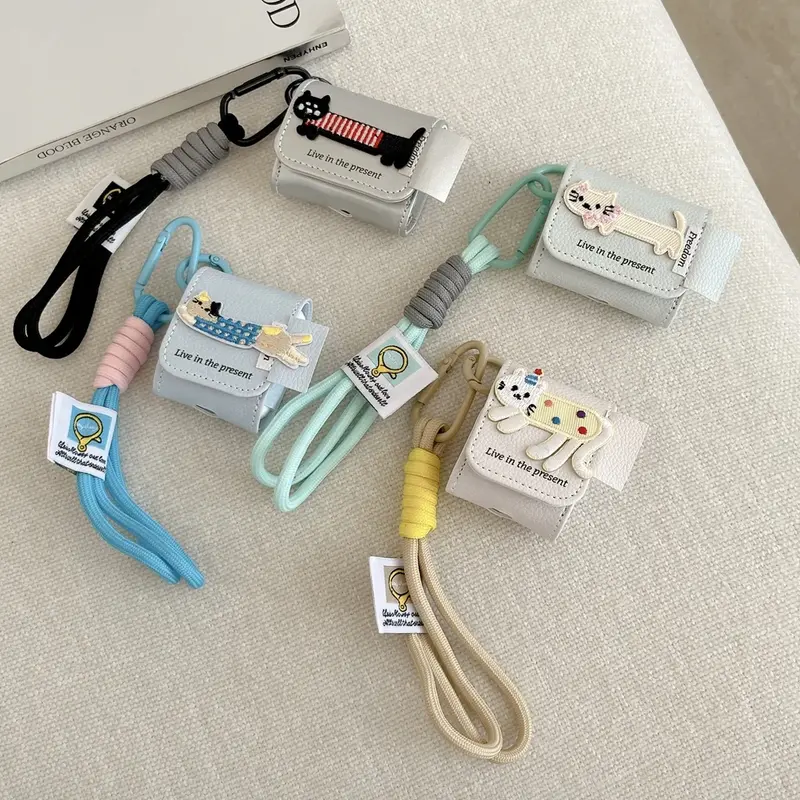 Stretchy Cat Embroidery AirPods Charger Case Cover (4 Designs)