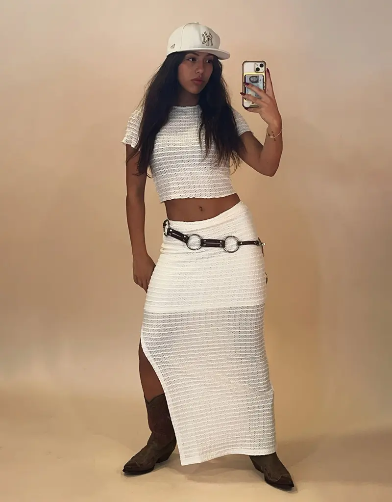 Structured print crop top