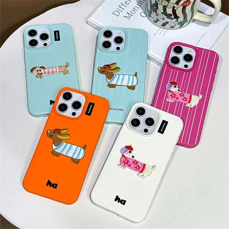 Stylish Dachshund Embroidery iPhone Case (5 Designs)