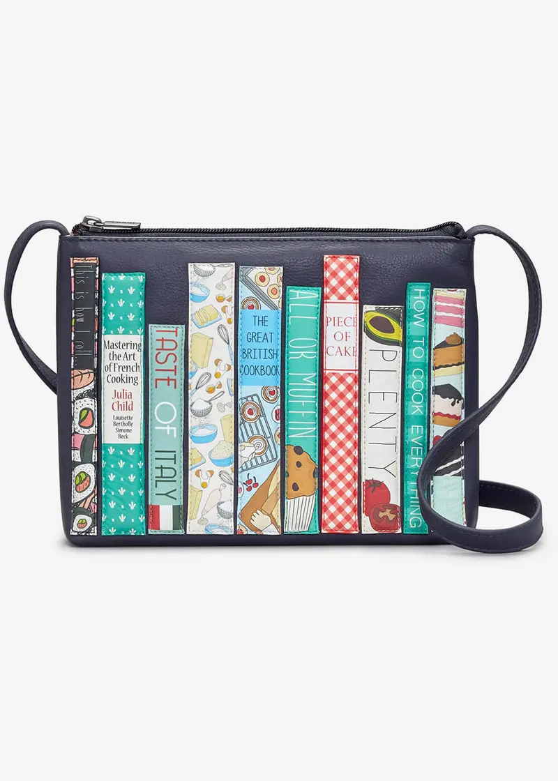 Succubus Bags Bookworm Cook Leren Crossbody Bag Navy
