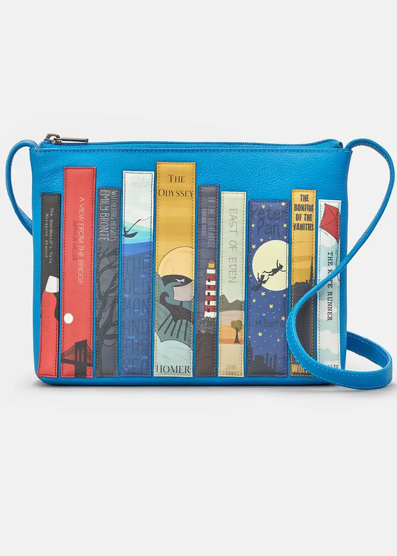 Succubus Bags Bookworm Leather Crossbody Bag Blue