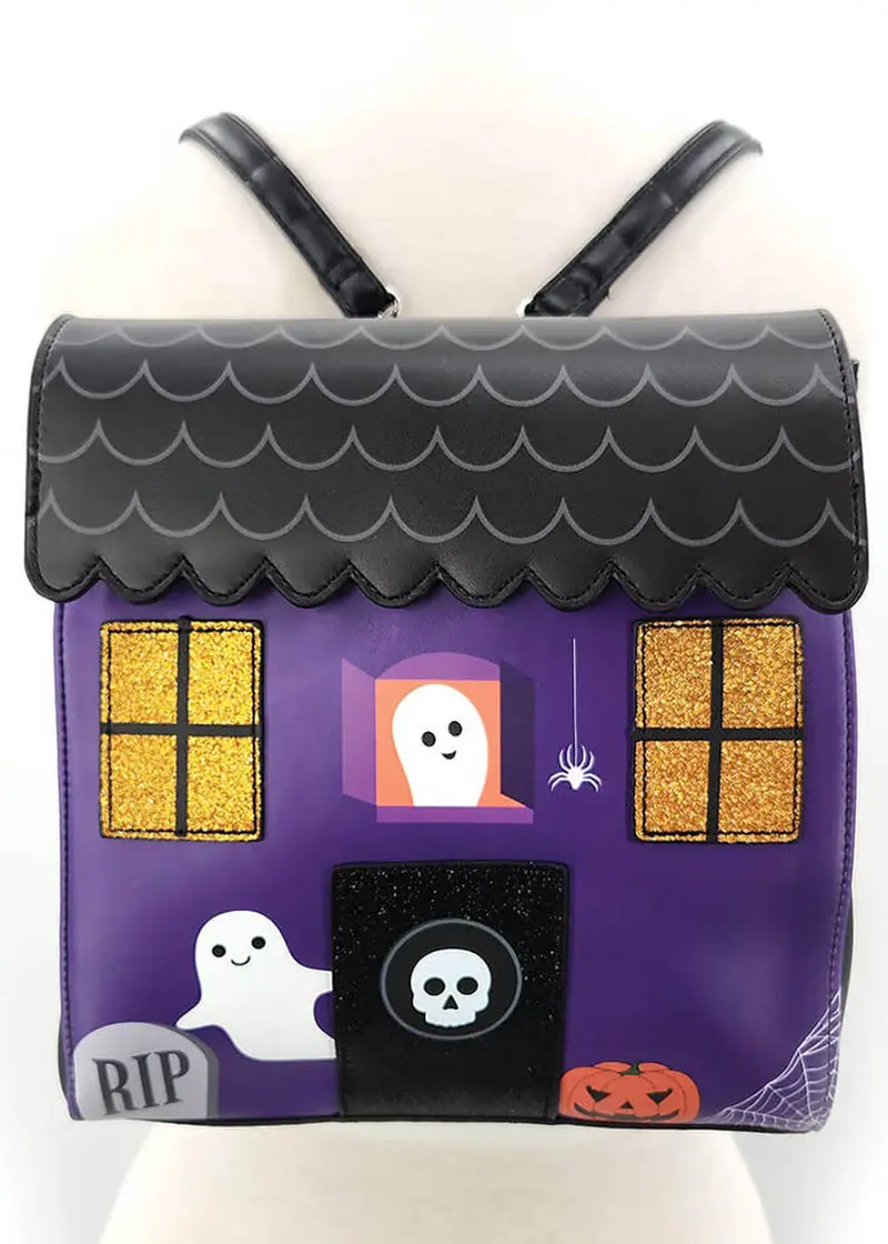 Succubus Bags Spooky Ghosthouse Backpack Purple