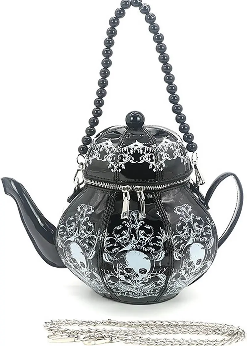 Succubus Bags Teapot Skulls Shoulder Bag Black