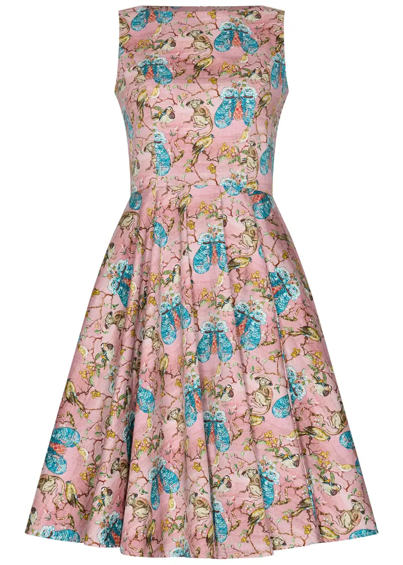 Succubus Clothing Audrey Silk Road Spirits 50's Swing Dress Pink