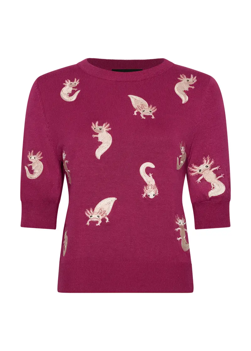 Succubus Clothing Axolotl Sweater Fuchsia
