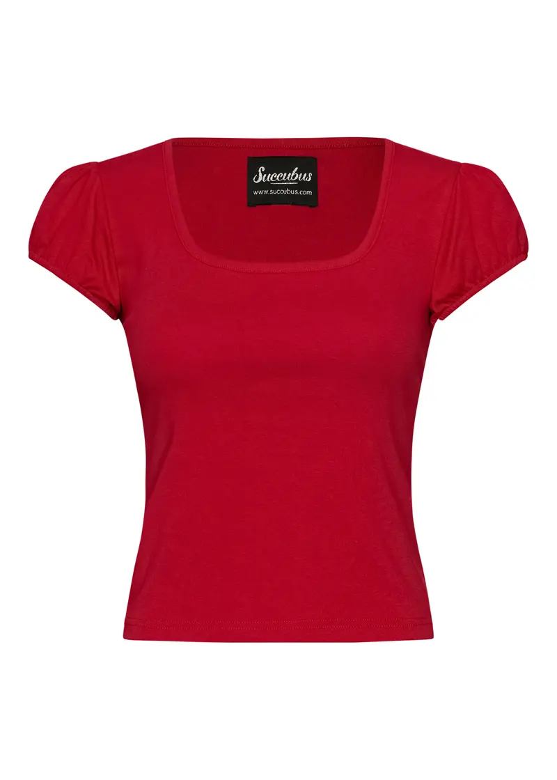 Succubus Clothing Clara 50s Top Dark Red