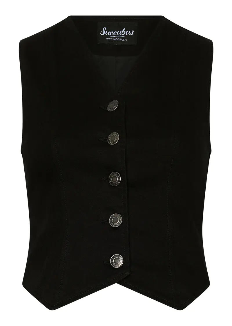 Succubus Clothing Laura Denim Vest Black