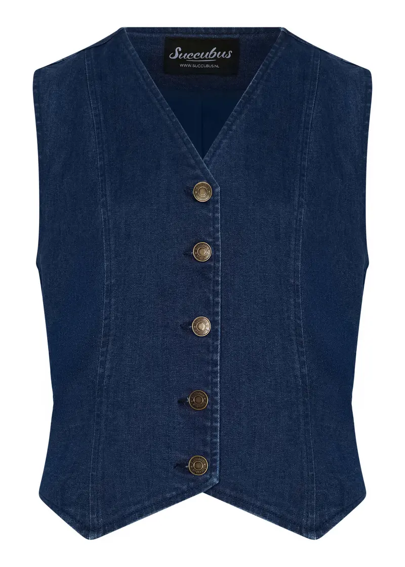 Succubus Clothing Laura Denim Vest Navy