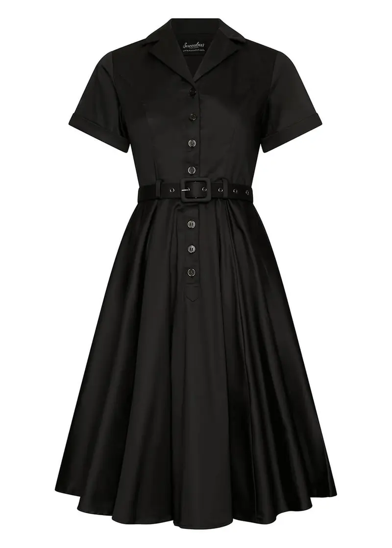 Succubus Clothing Lucy 50s Swing Dress Black