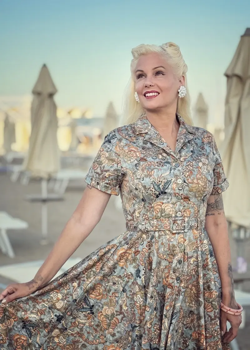 Succubus Clothing Lucy Tapestry Butterfly 50s Swing Dress