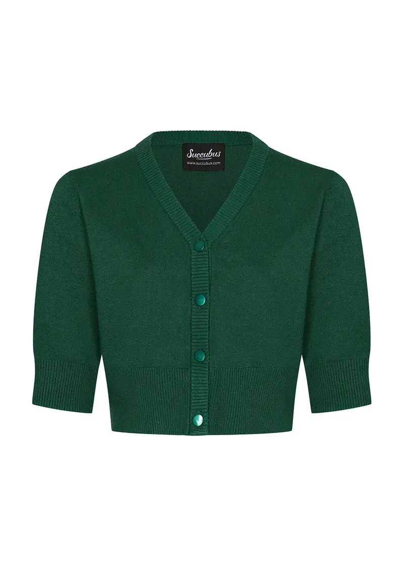 Succubus Clothing Maria Retro 50s Cardigan Dark Green