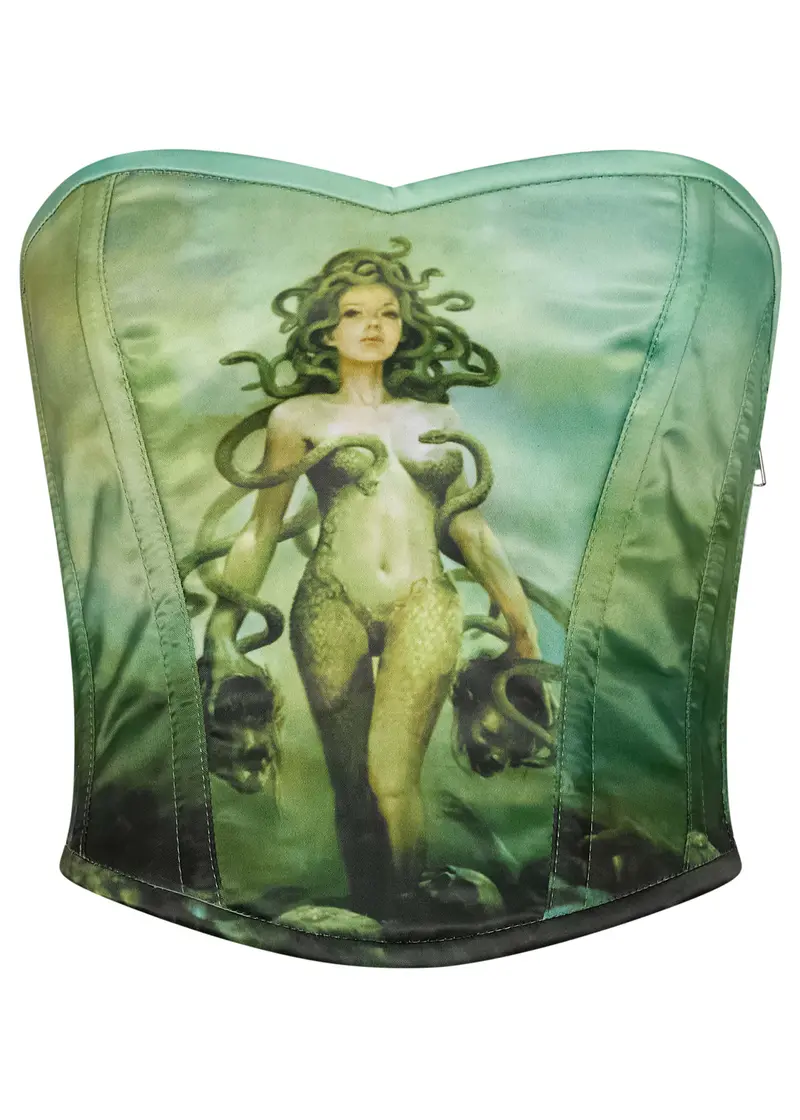 Succubus Clothing Medusa Full-Bust Corset Green