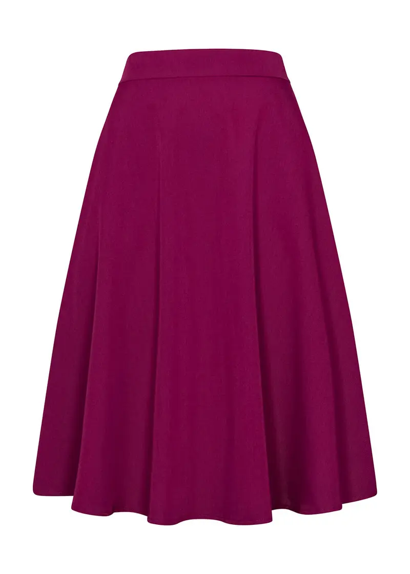 Succubus Clothing Roxie 40s A-Line Skirt Purple