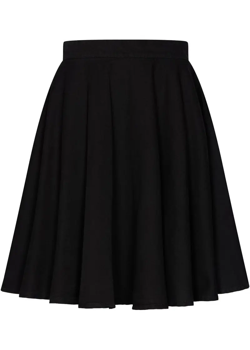 Succubus Clothing Suzy Denim 50s Swing Skirt Black