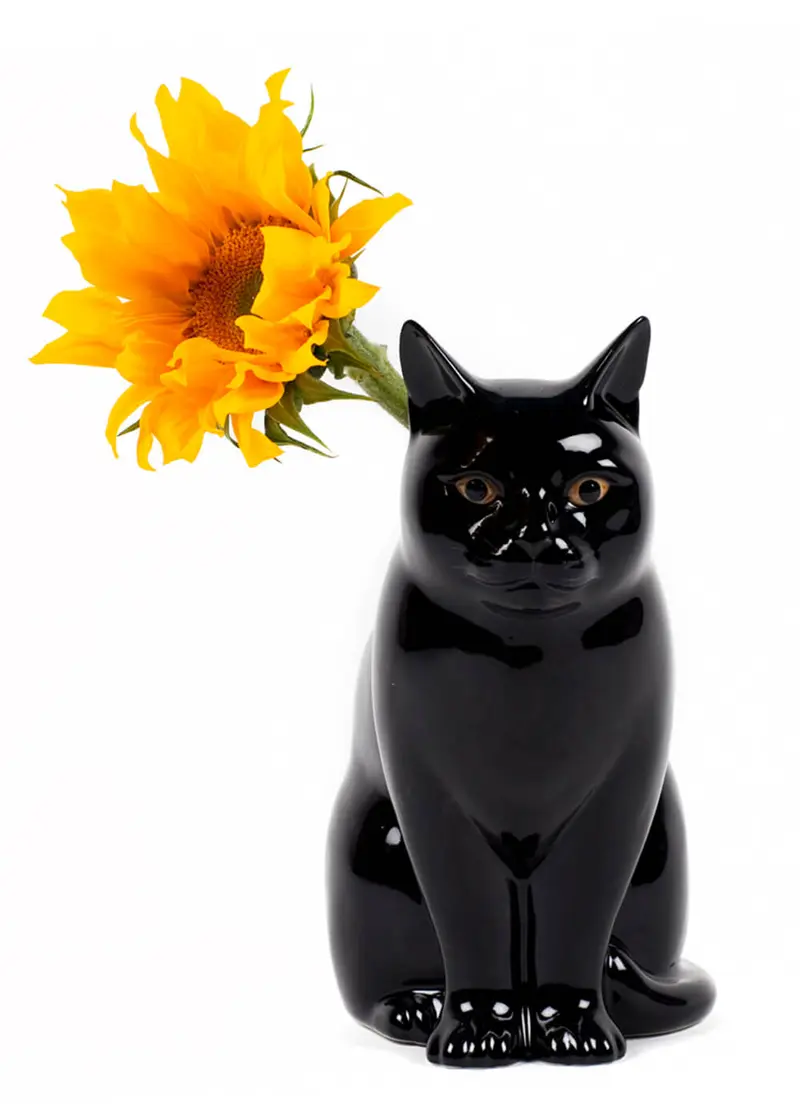 Succubus Home Animal Lucky Cat Small Black Vase