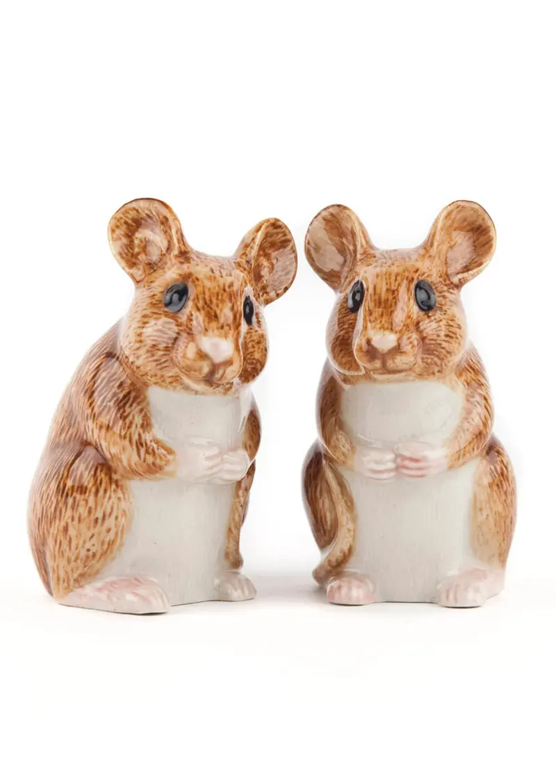 Succubus Home Animal Wood Mouse Salt & Pepper Set