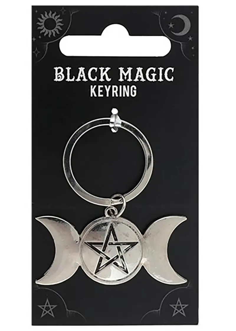 Succubus Home Black Magic Moon Pentagram Keychain
