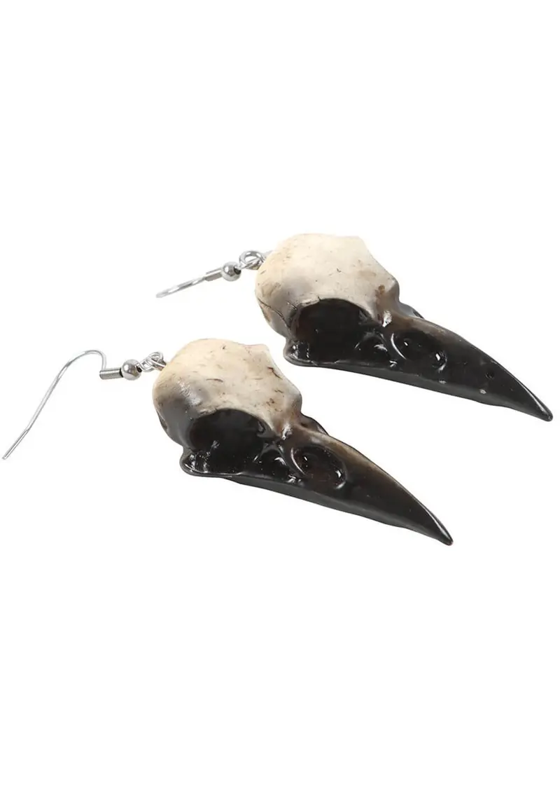Succubus Home Crow Skull Resin Earrings