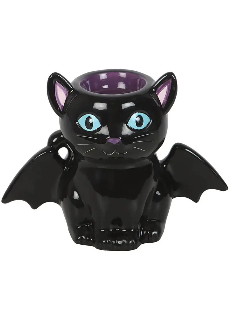Succubus Home Cute and Creepy Bat Cat Oil Burner Black