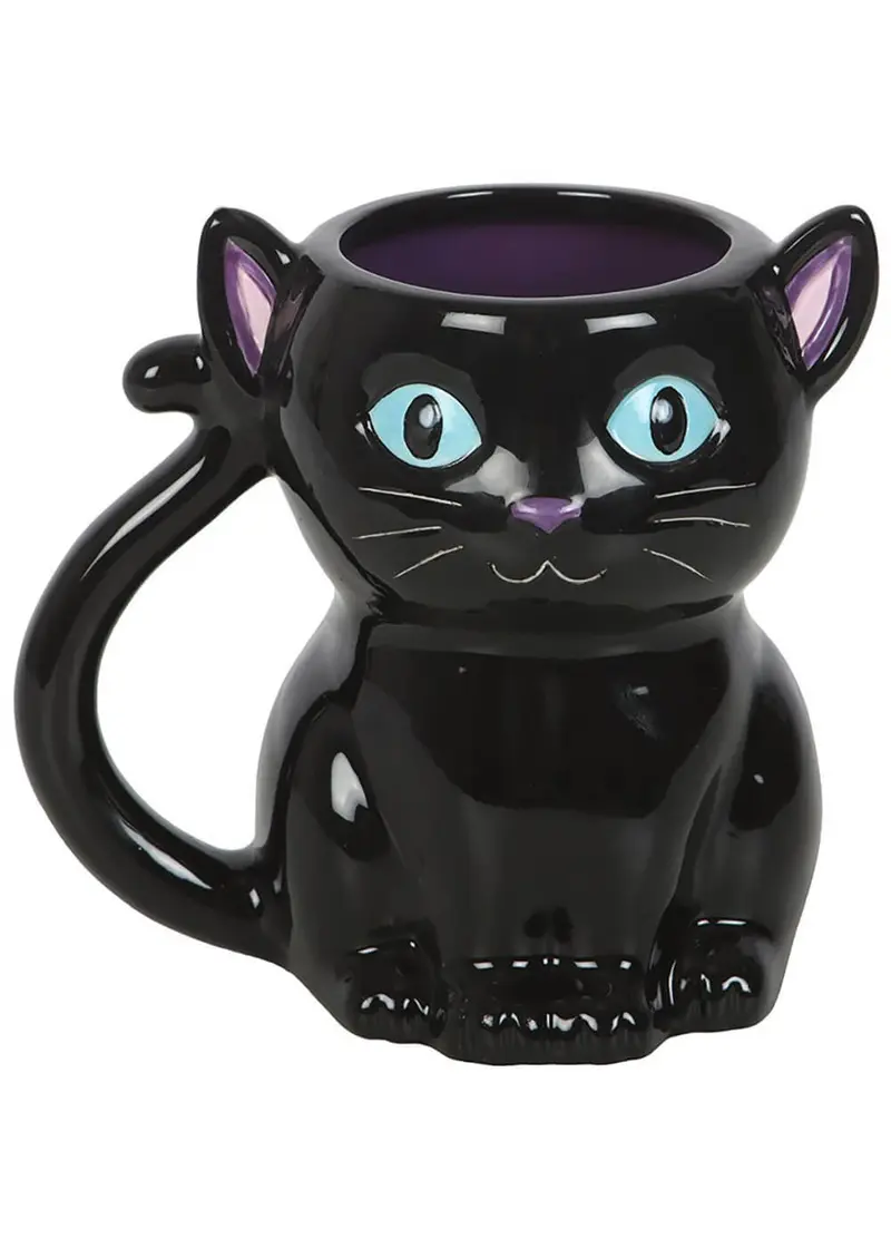 Succubus Home Cute and Creepy Black Cat Cup Mug Black